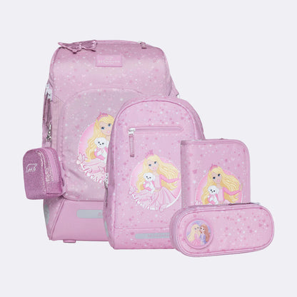 Ghiozdan, rucsac ergonomic cu pernǎ de aer Beckmann, set Active Air FLX 6 piese, Rosie
