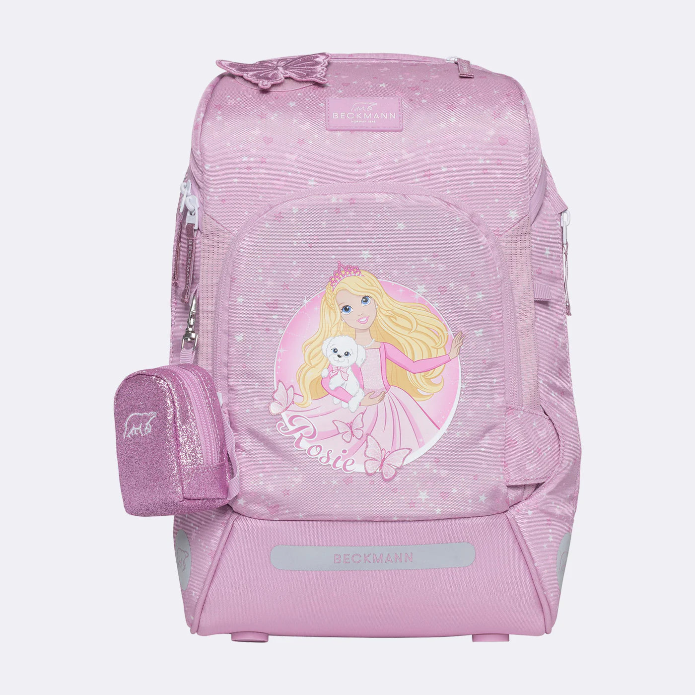 Ghiozdan, rucsac ergonomic cu pernǎ de aer Beckmann, set Active Air FLX 6 piese, Rosie