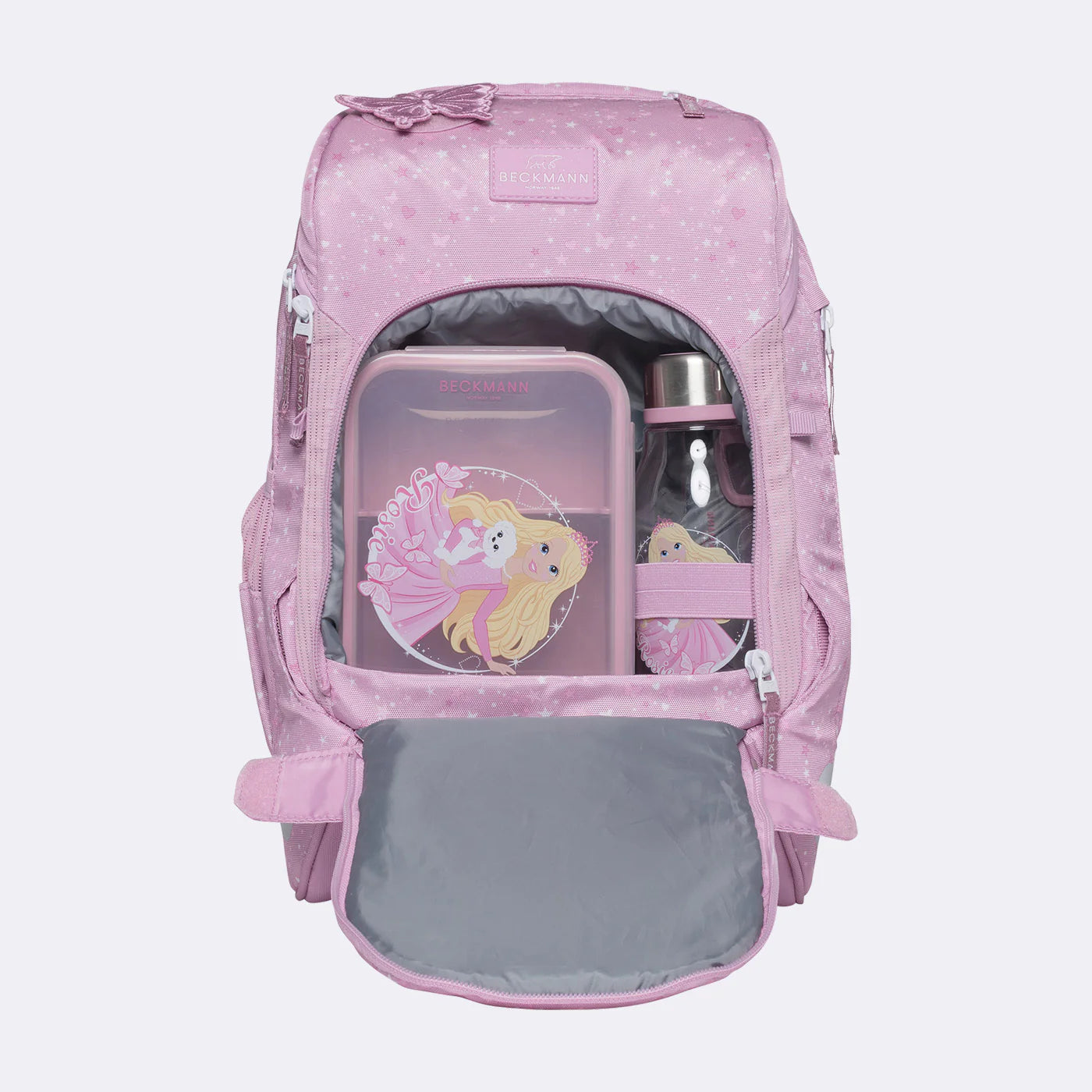 Ghiozdan, rucsac ergonomic cu pernǎ de aer Beckmann, set Active Air FLX 6 piese, Rosie