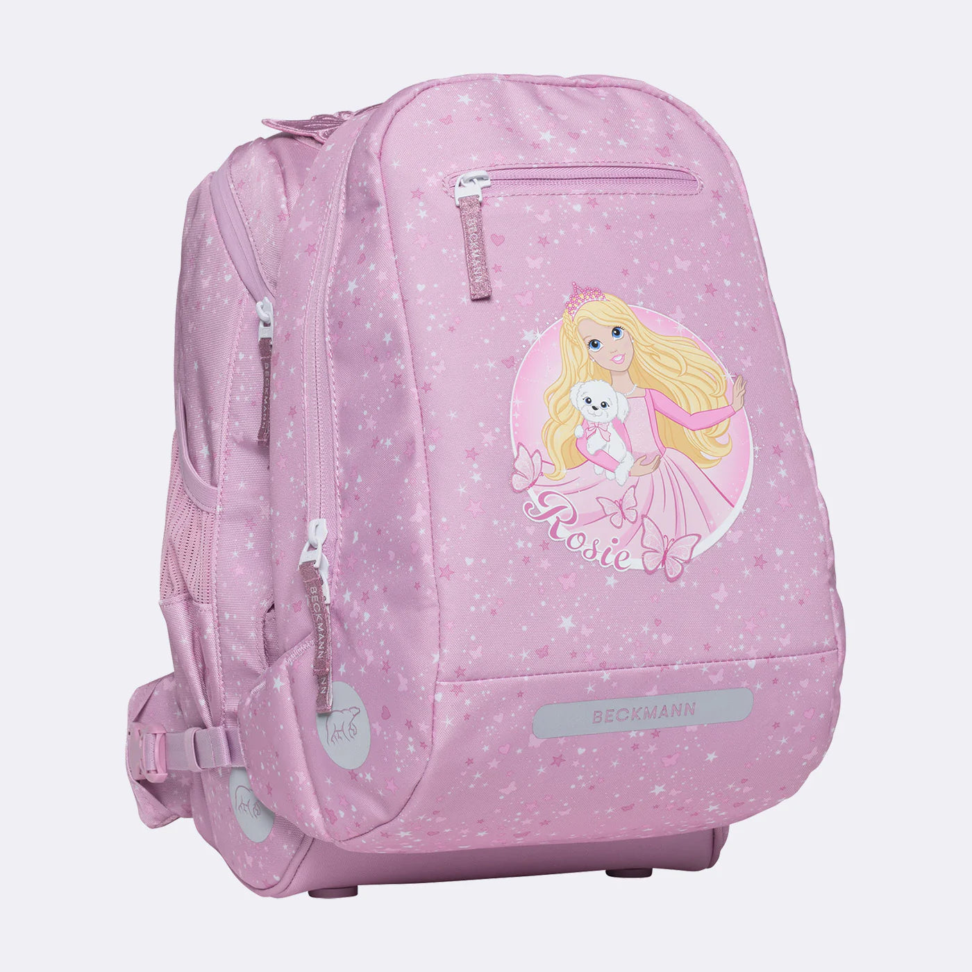 Ghiozdan, rucsac ergonomic cu pernǎ de aer Beckmann, set Active Air FLX 6 piese, Rosie