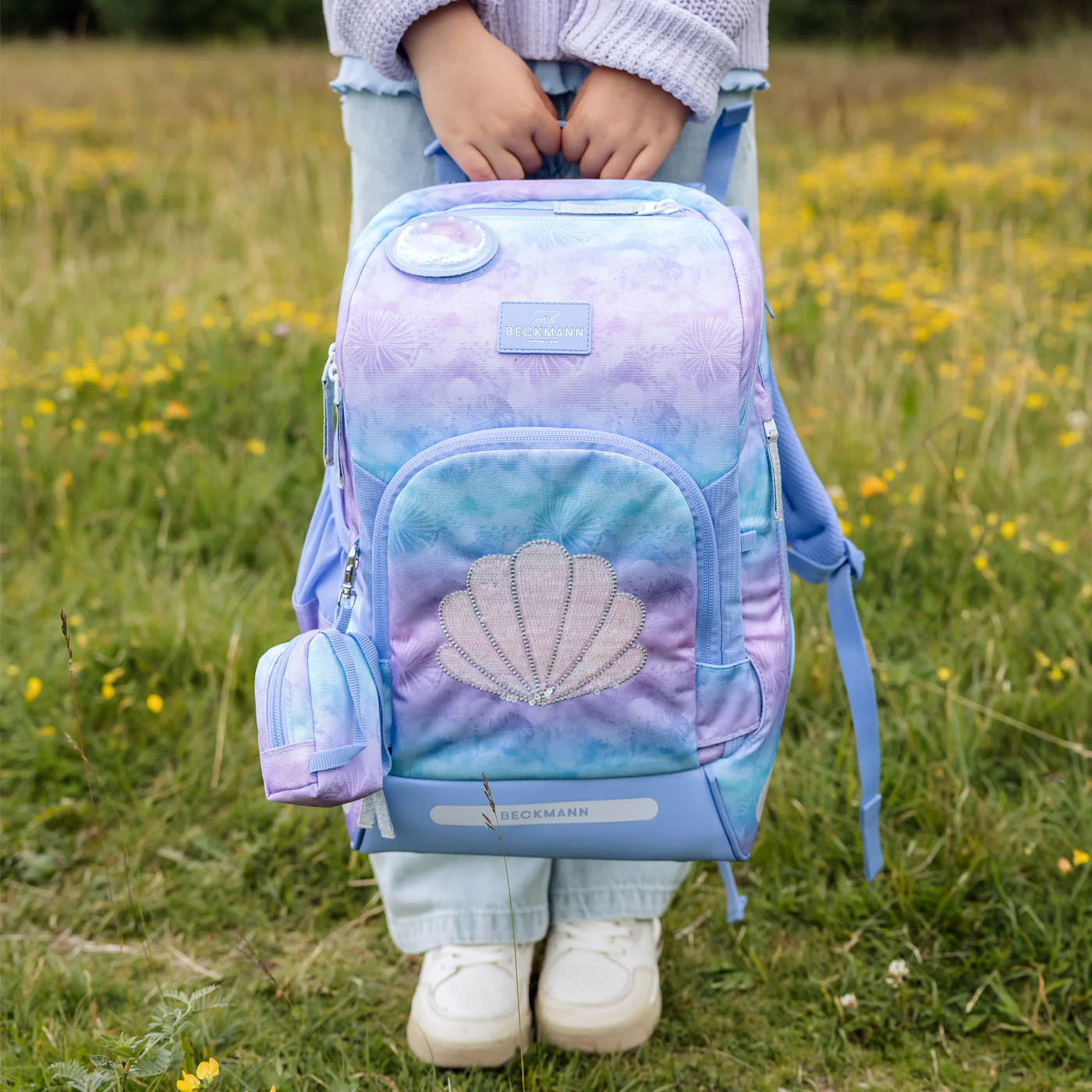Ghiozdan, rucsac ergonomic cu pernǎ de aer Beckmann, set Active Air FLX 6 piese, Seashell