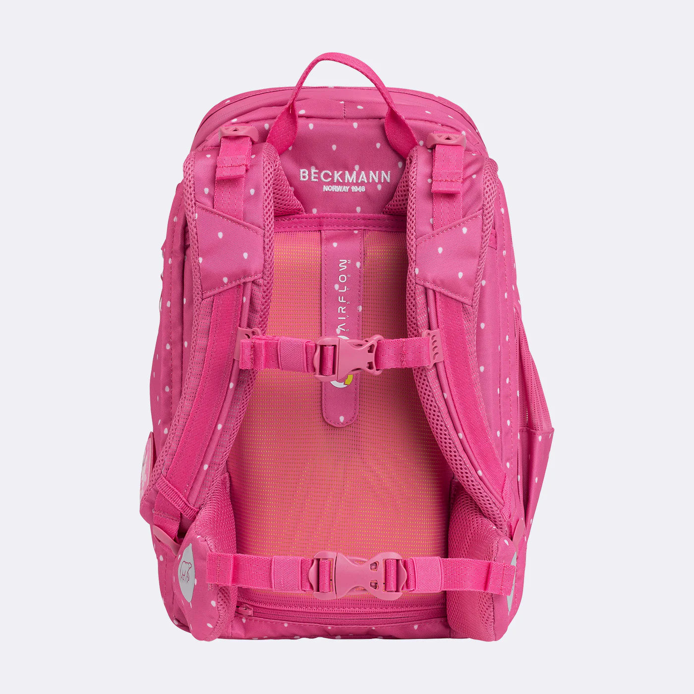 Ghiozdan, rucsac ergonomic cu pernǎ de aer Beckmann, set Active Air FLX 6 piese, Strawberry