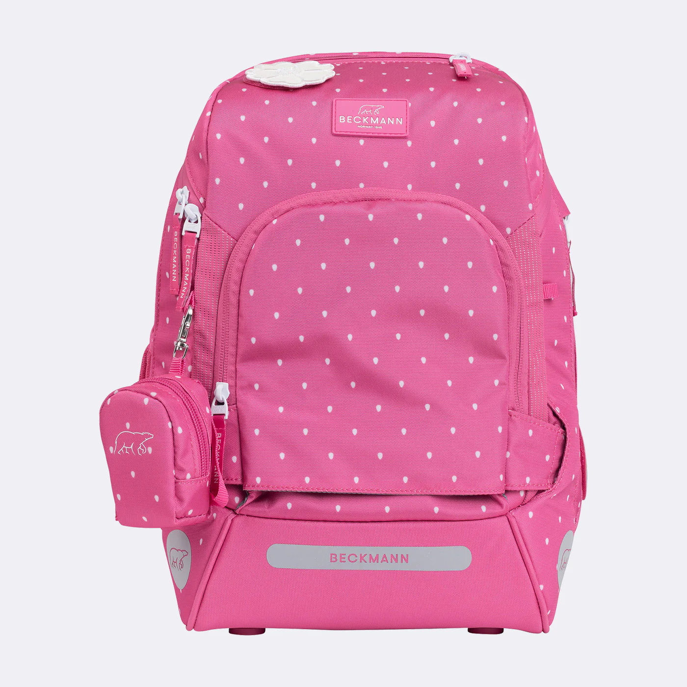 Ghiozdan, rucsac ergonomic cu pernǎ de aer Beckmann, set Active Air FLX 6 piese, Strawberry