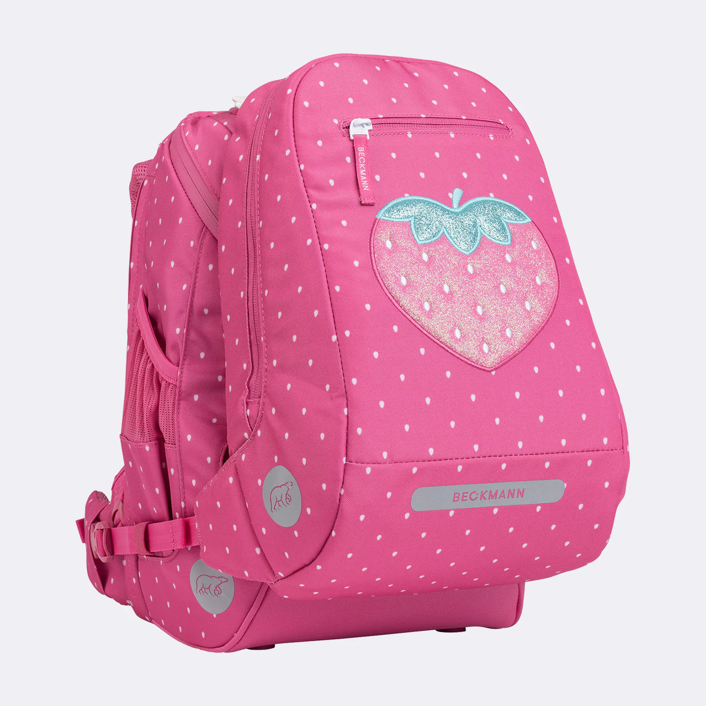 Ghiozdan, rucsac ergonomic cu pernǎ de aer Beckmann, set Active Air FLX 6 piese, Strawberry
