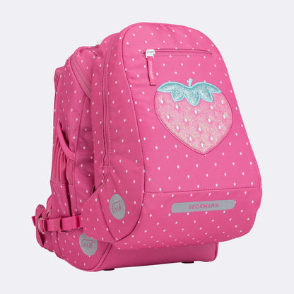 Ghiozdan, rucsac ergonomic cu pernǎ de aer Beckmann, set Active Air FLX 6 piese, Strawberry