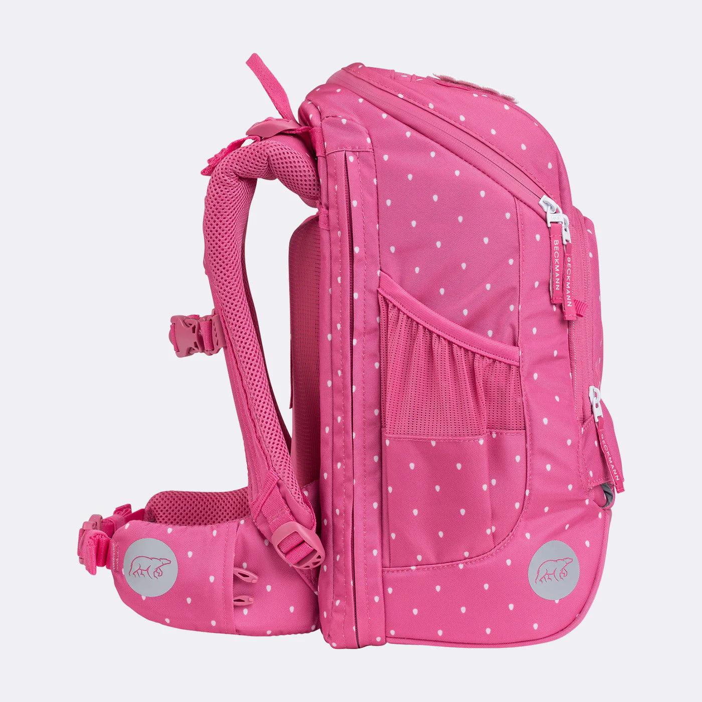 Ghiozdan, rucsac ergonomic cu pernǎ de aer Beckmann, set Active Air FLX 6 piese, Strawberry