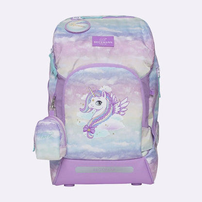Ghiozdan, rucsac ergonomic cu pernǎ de aer Beckmann, set Active Air FLX 6 piese, Unicorn