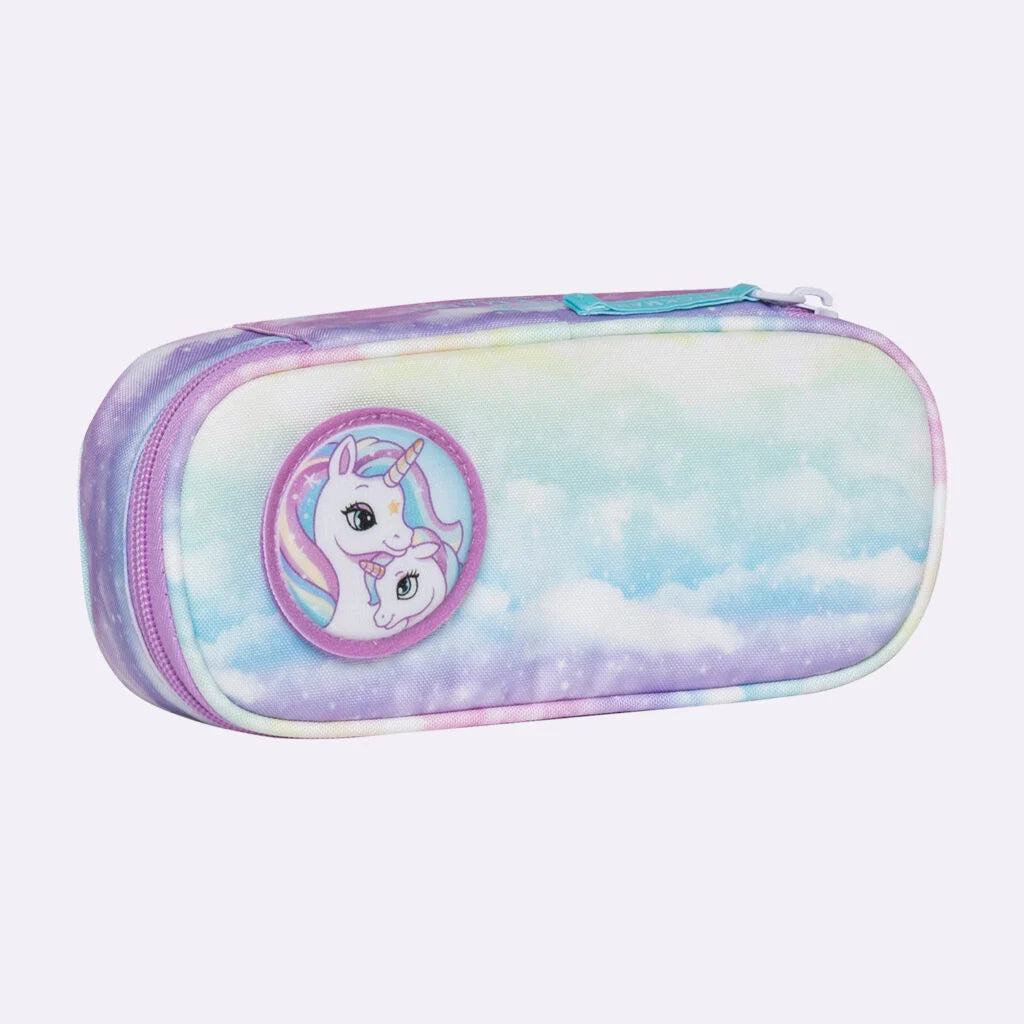 Ghiozdan, rucsac ergonomic cu pernǎ de aer Beckmann, set Active Air FLX 6 piese, Unicorn