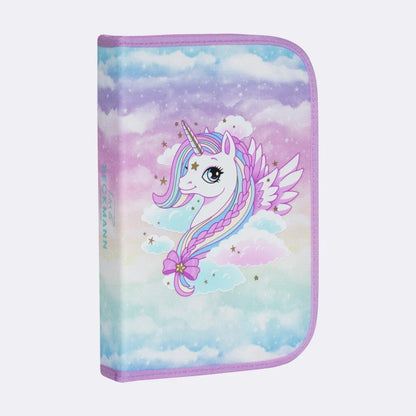 Ghiozdan, rucsac ergonomic cu pernǎ de aer Beckmann, set Active Air FLX 6 piese, Unicorn