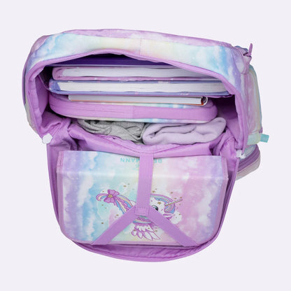 Ghiozdan, rucsac ergonomic cu pernǎ de aer Beckmann, set Active Air FLX 6 piese, Unicorn