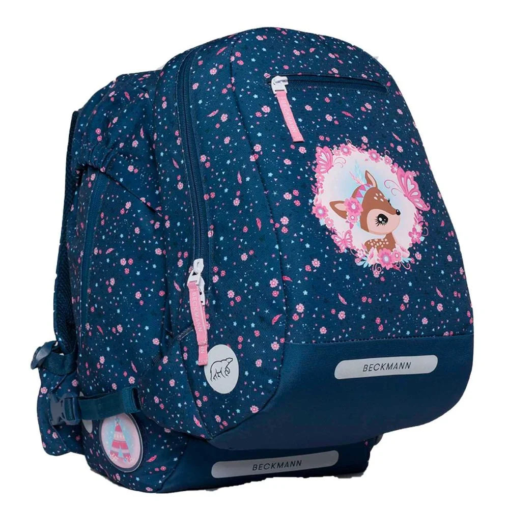Ghiozdan, rucsac ergonomic Beckmann pentru școală, Clasic, Forest Deer Blue