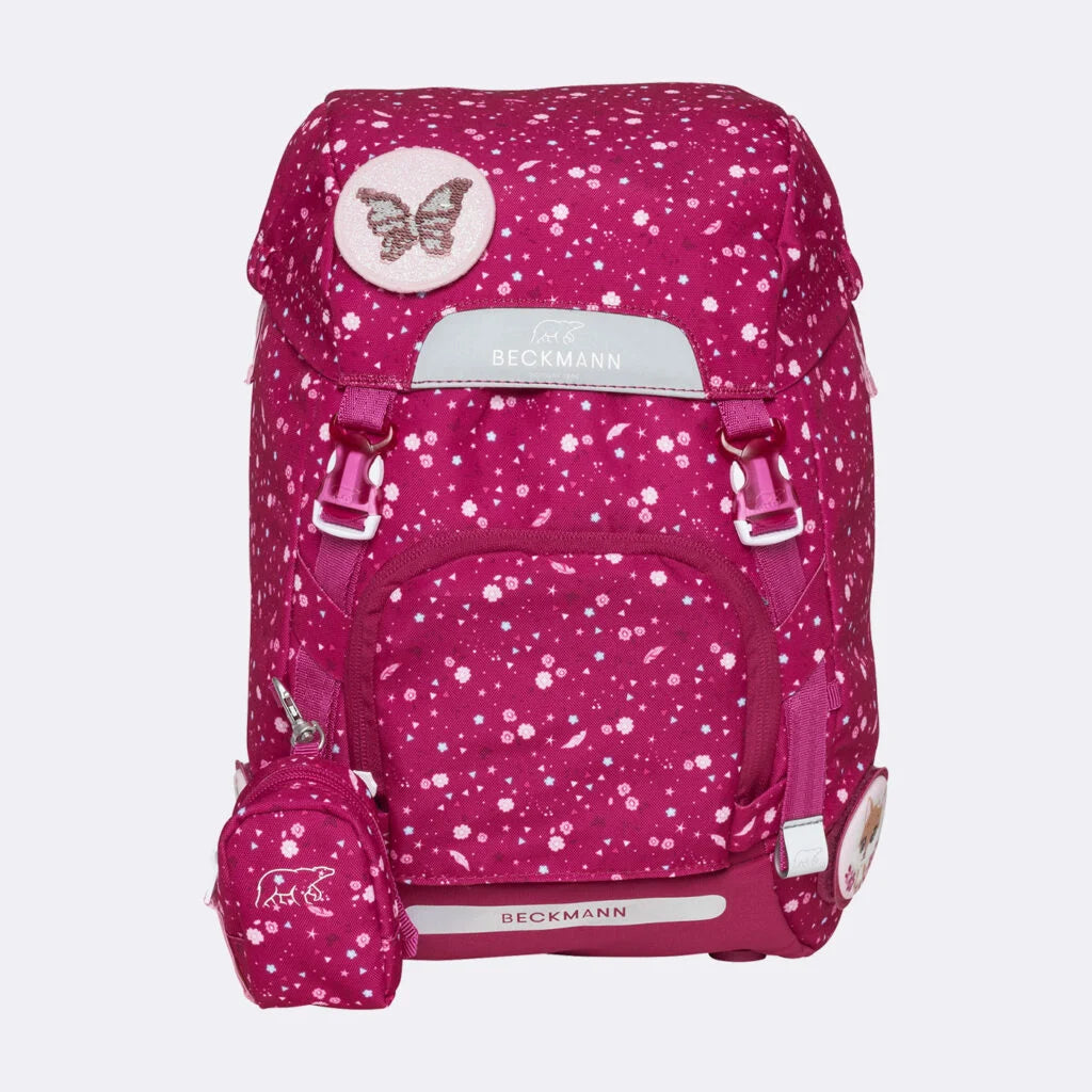 Ghiozdan, rucsac ergonomic Beckmann, set clasic 6 piese, Forest Deer Red
