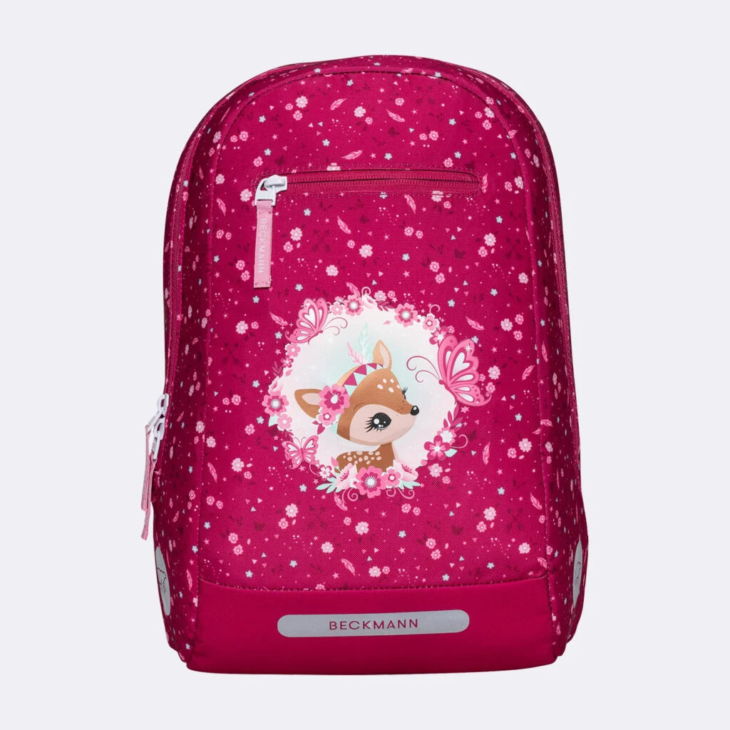 Ghiozdan, rucsac ergonomic Beckmann, set clasic 6 piese, Forest Deer Red