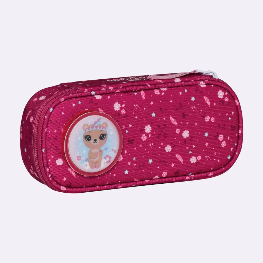 Ghiozdan, rucsac ergonomic Beckmann, set clasic 6 piese, Forest Deer Red