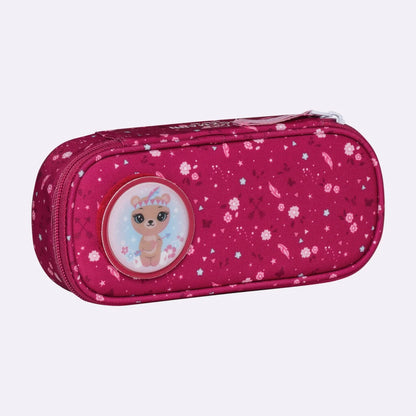 Ghiozdan, rucsac ergonomic Beckmann, set clasic 6 piese, Forest Deer Red