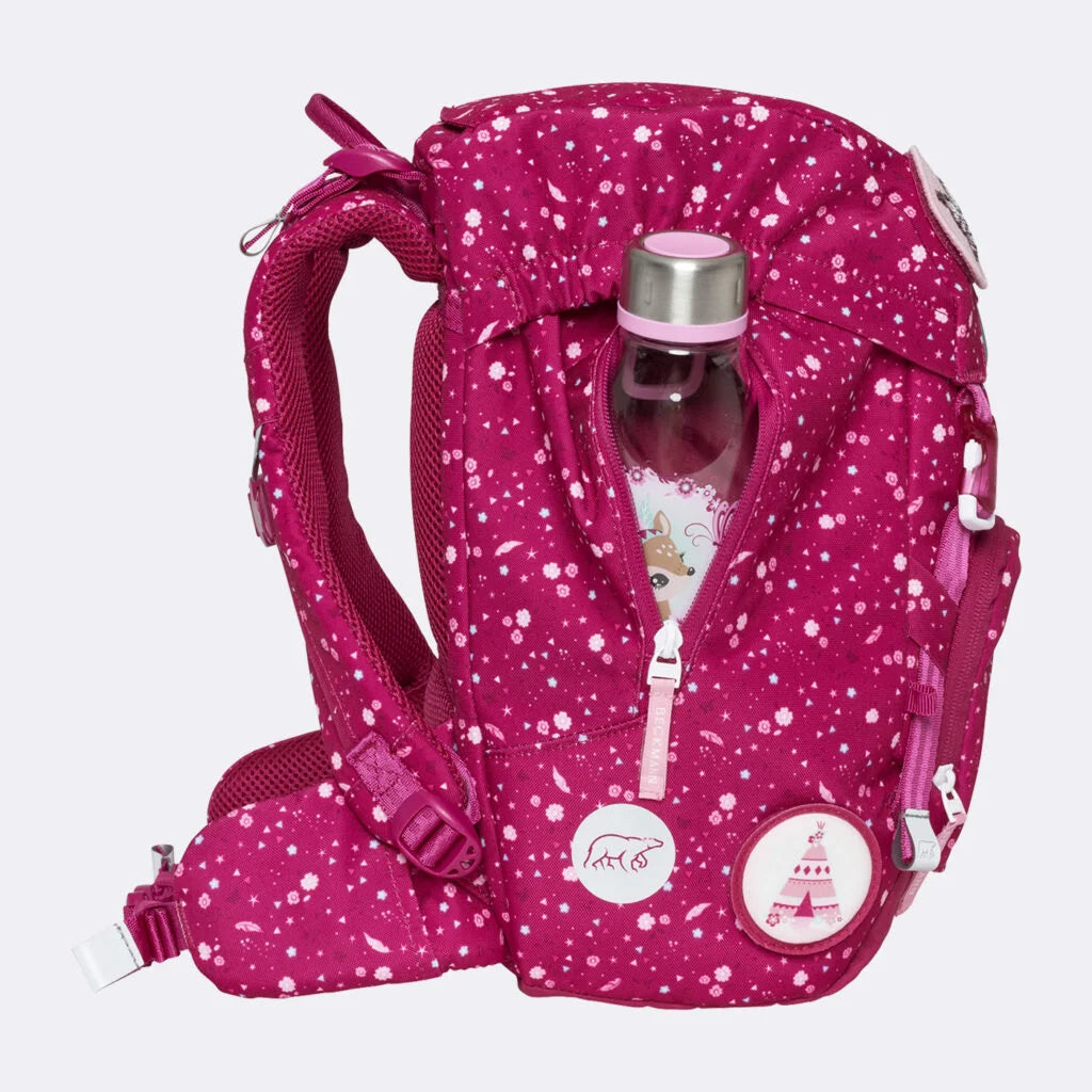 Ghiozdan, rucsac ergonomic Beckmann, set clasic 6 piese, Forest Deer Red