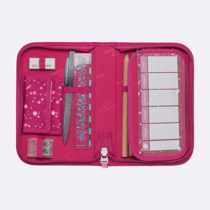 Ghiozdan, rucsac ergonomic Beckmann, set clasic 6 piese, Forest Deer Red