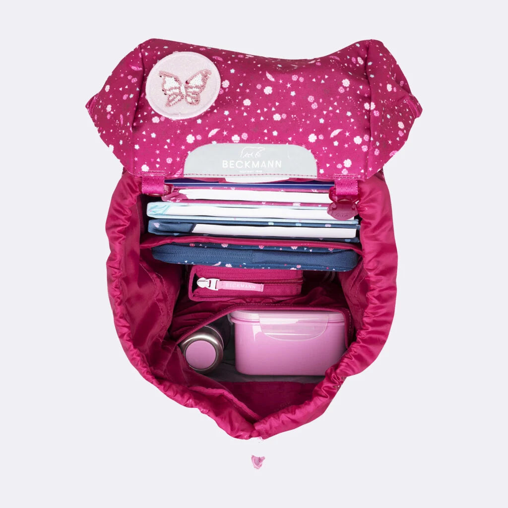 Ghiozdan, rucsac ergonomic Beckmann, set clasic 6 piese, Forest Deer Red