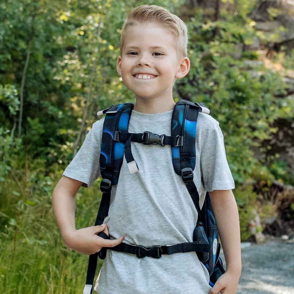 Ghiozdan, rucsac ergonomic cu pernǎ de aer Beckmann, set Active Air FLX 6 piese, Magic League