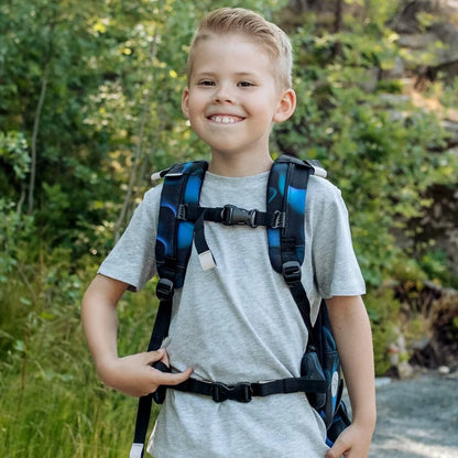 Ghiozdan, rucsac ergonomic cu pernǎ de aer Beckmann, set Active Air FLX 6 piese, Magic League