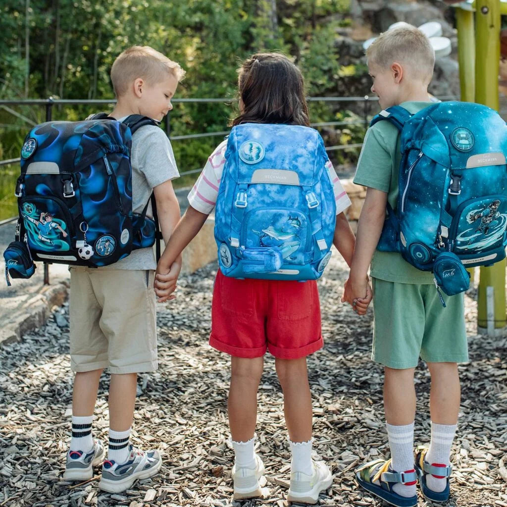 Ghiozdan, rucsac ergonomic cu pernǎ de aer Beckmann, set Active Air FLX 6 piese, Magic League