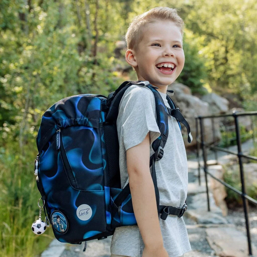 Ghiozdan, rucsac ergonomic cu pernǎ de aer Beckmann, set Active Air FLX 6 piese, Magic League