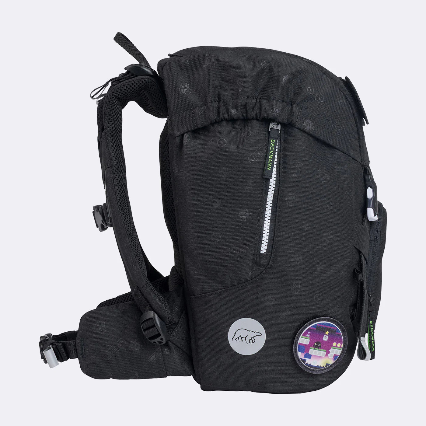 Ghiozdan, rucsac ergonomic Beckmann, set clasic 6 piese, Pixel