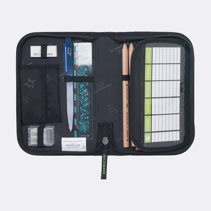 Ghiozdan, rucsac ergonomic Beckmann, set clasic 6 piese, Pixel