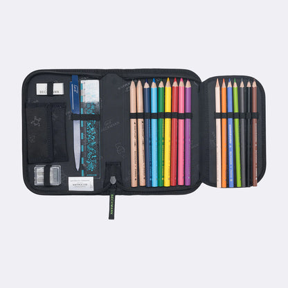 Ghiozdan, rucsac ergonomic Beckmann, set clasic 6 piese, Pixel