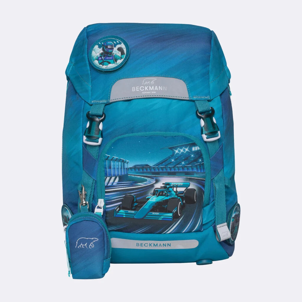 Ghiozdan, rucsac ergonomic cu pernǎ de aer Beckmann, set Active Air FLX 6 piese, Racing