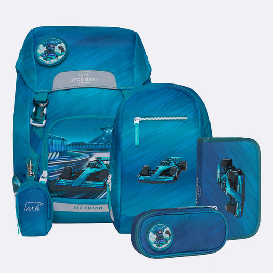 Ghiozdan, rucsac ergonomic Beckmann, SET CLASIC 6 PIESE, RACING