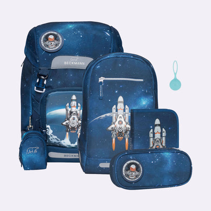 Ghiozdan, rucsac ergonomic Beckmann, set clasic 6 piese, Space Mission