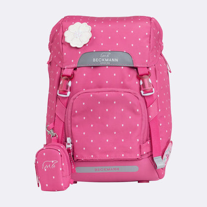 Ghiozdan, rucsac ergonomic Beckmann, set clasic 6 piese, Strawberry
