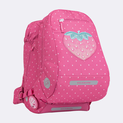 Ghiozdan, rucsac ergonomic Beckmann, set clasic 6 piese, Strawberry