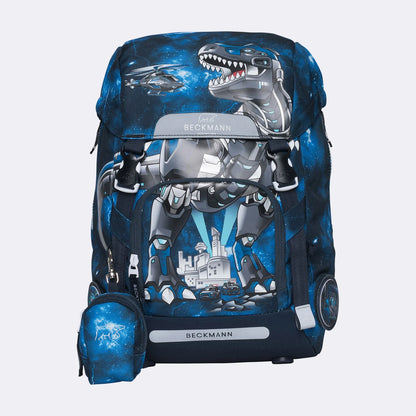 Ghiozdan, rucsac ergonomic Beckmann, set clasic 6 piese, Tech Rex
