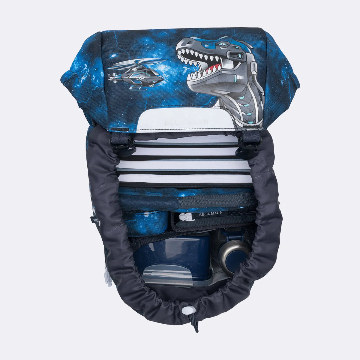 Ghiozdan, rucsac ergonomic Beckmann, set clasic 6 piese, Tech Rex