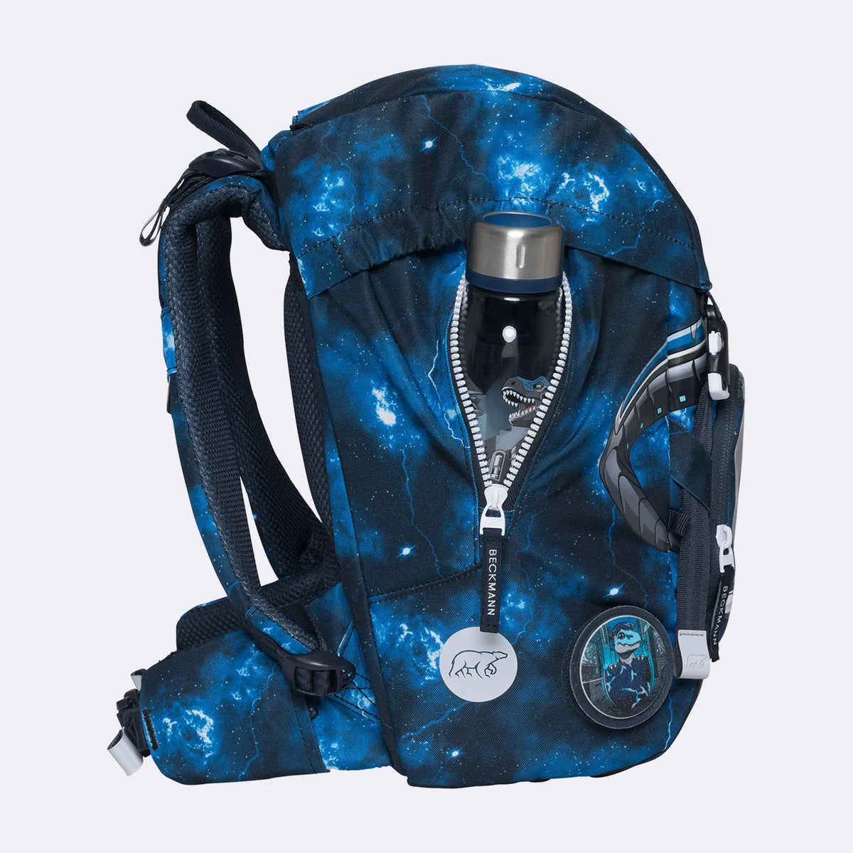 Ghiozdan, rucsac ergonomic Beckmann, set clasic 6 piese, Tech Rex