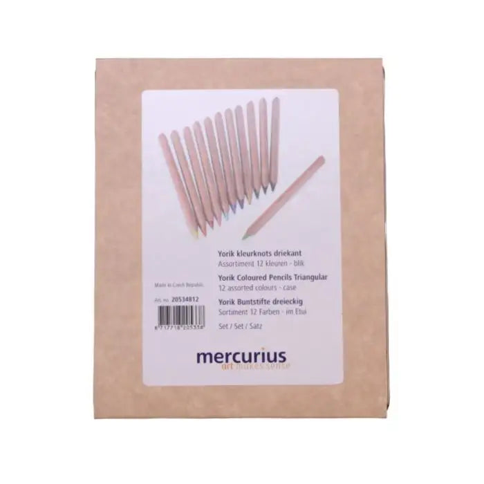 Creioane triunghiulare Yorik 12 culori - Mercurius