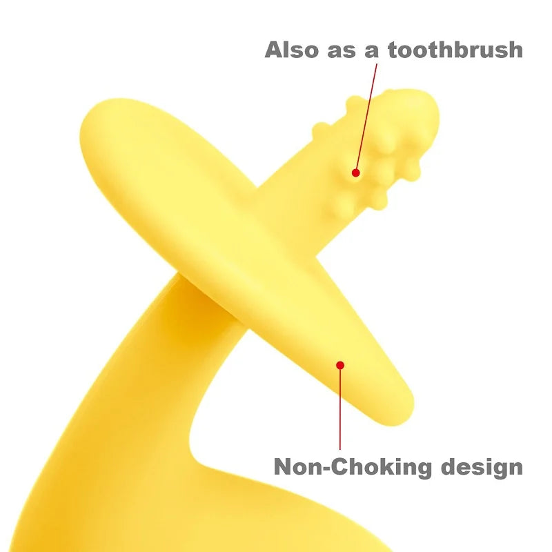 Inel gingival din silicon - Mombella - Elefant Galben