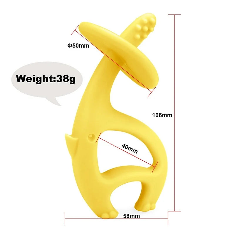 Inel gingival din silicon - Mombella - Elefant Galben