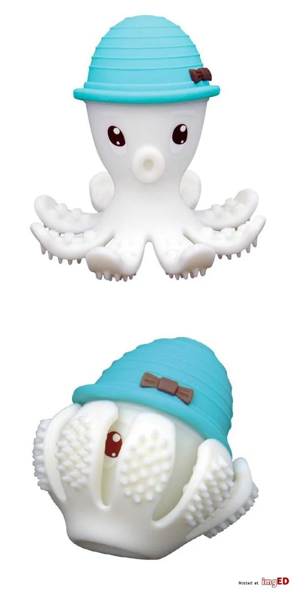 Inel gingival din silicon - Mombella - Octopus Albastru