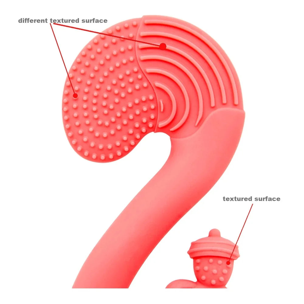 Inel gingival din silicon - Mombella - Veveriță Roz