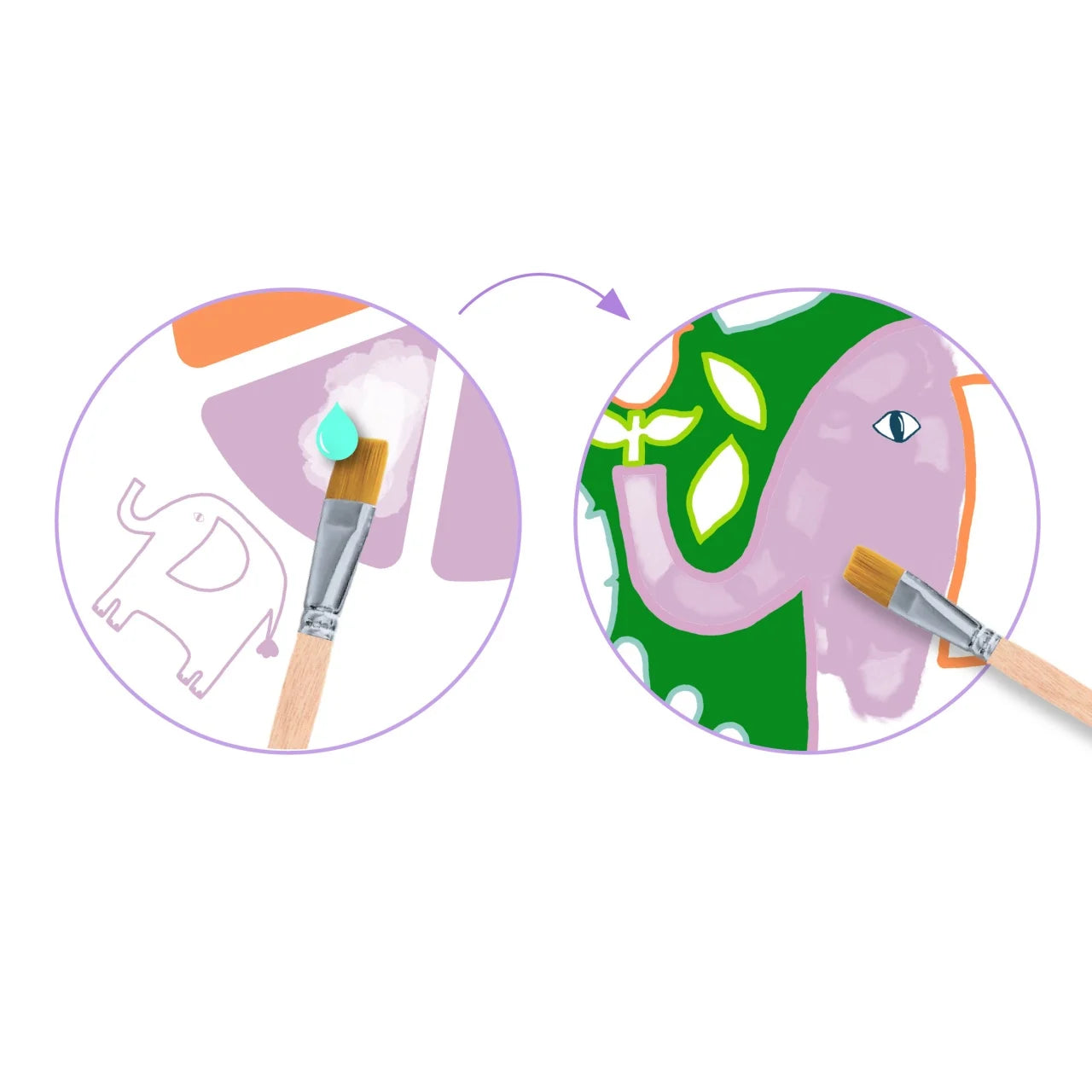 Joc creativ de pictură – Animale sălbatice, Djeco