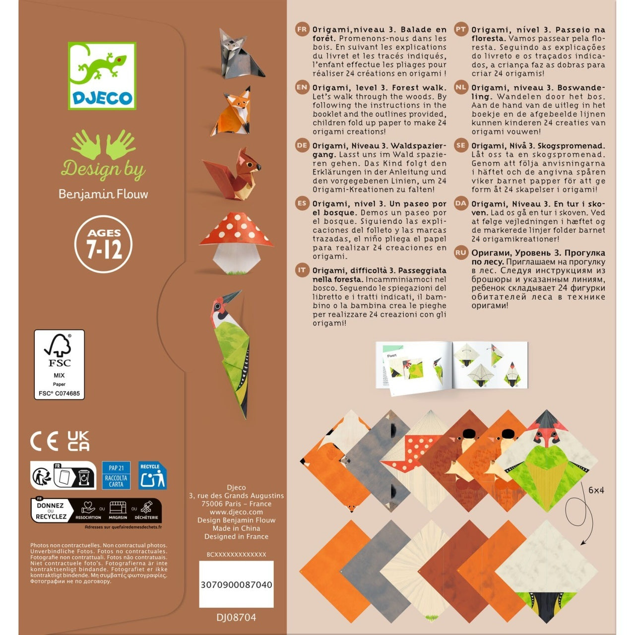 Joc creativ origami Animalele pădurii, Djeco