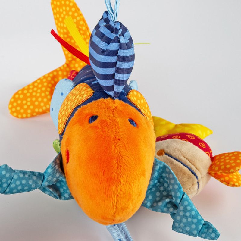 Jucărie senzorială din pluș cu activități și vibrații – Pește, PlayQ Sigikid