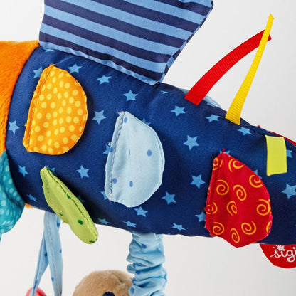 Jucărie senzorială din pluș cu activități și vibrații – Pește, PlayQ Sigikid