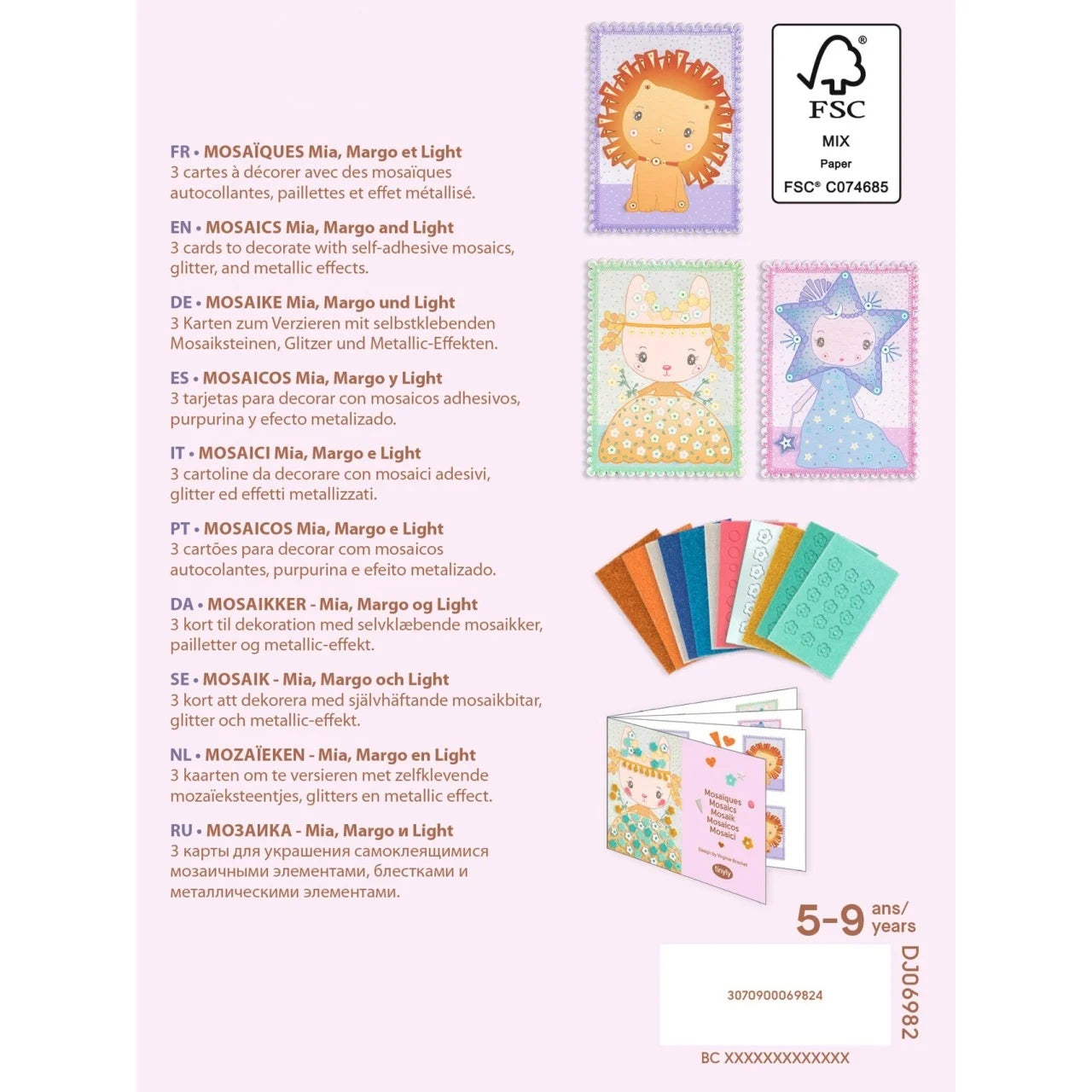 Kit creativ cu mozaic Tinyly Margo & Co, Djeco