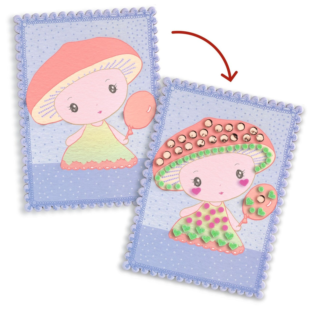 Kit creativ cu mozaic Tinyly Stella, Minico & Mushy, Djeco