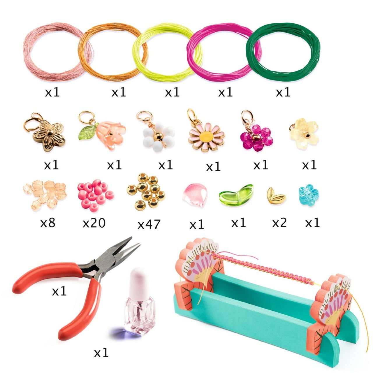 Kit creativ de confecționat brățări macrame, Djeco
