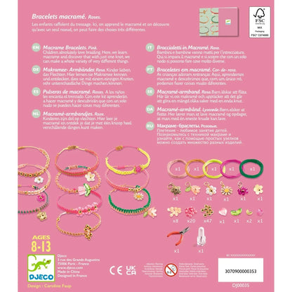 Kit creativ de confecționat brățări macrame, Djeco